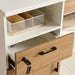 Paramus Office Desk With Side Cabinet Melamine - Natural & White Pan Home