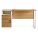 Paramus Office Desk With Side Cabinet Melamine - Natural & White Pan Home