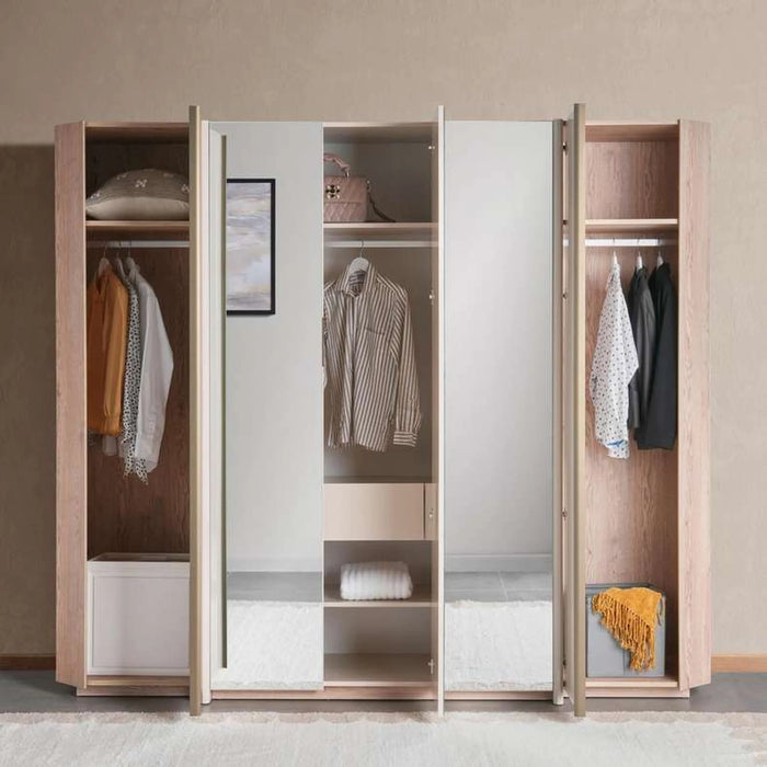 Paris 5 Door Wardrobe - Cream