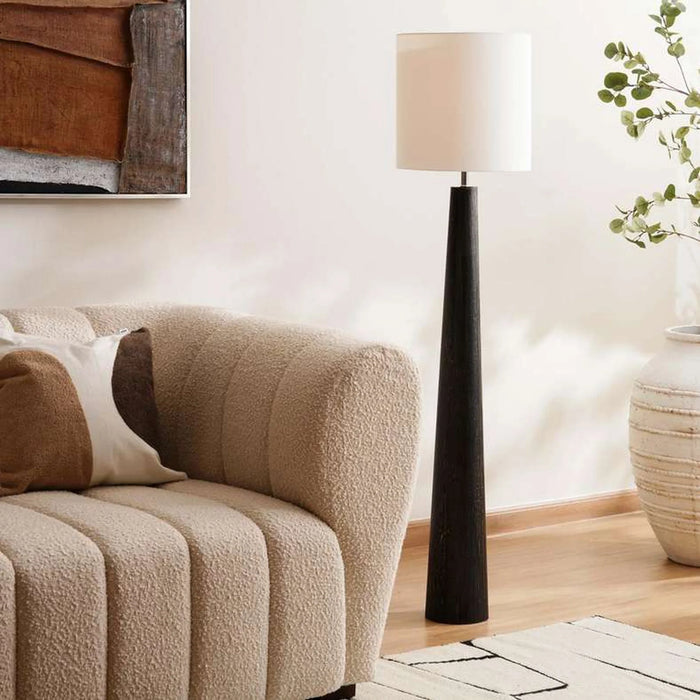 Paris E27 Wooden Floor Lamp Dia 35X154Cm - Black
