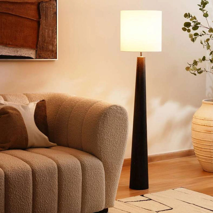 Paris E27 Wooden Floor Lamp Dia 35X154Cm - Black