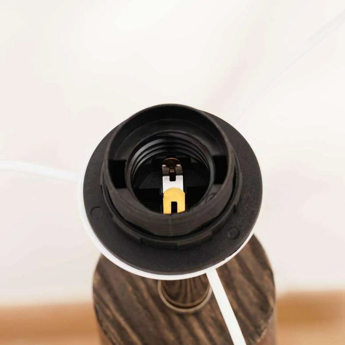 Paris E27 Wooden Floor Lamp Dia 35X154Cm - Black