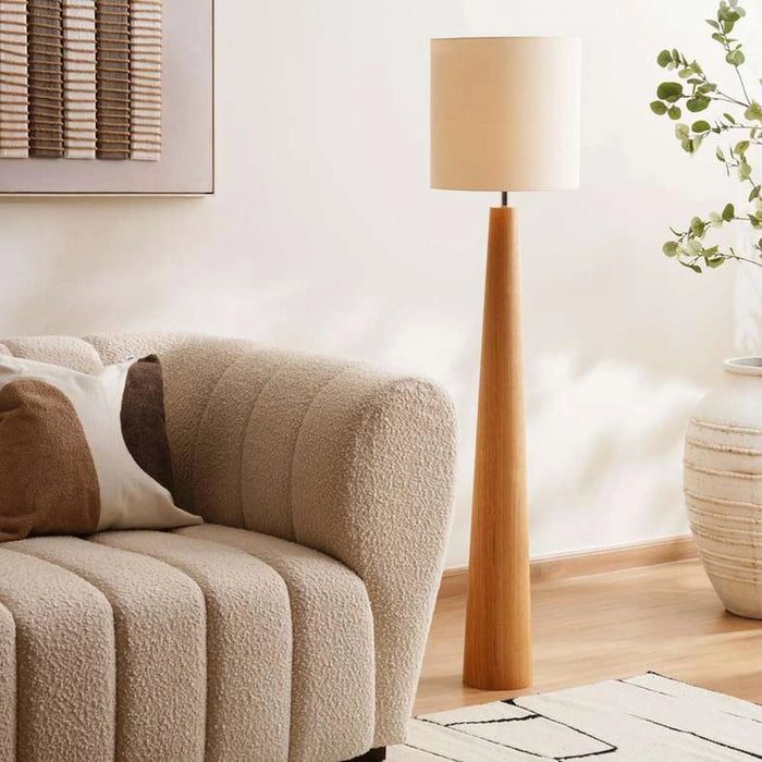 Paris E27 Wooden Floor Lamp Dia 35X154Cm - Natural