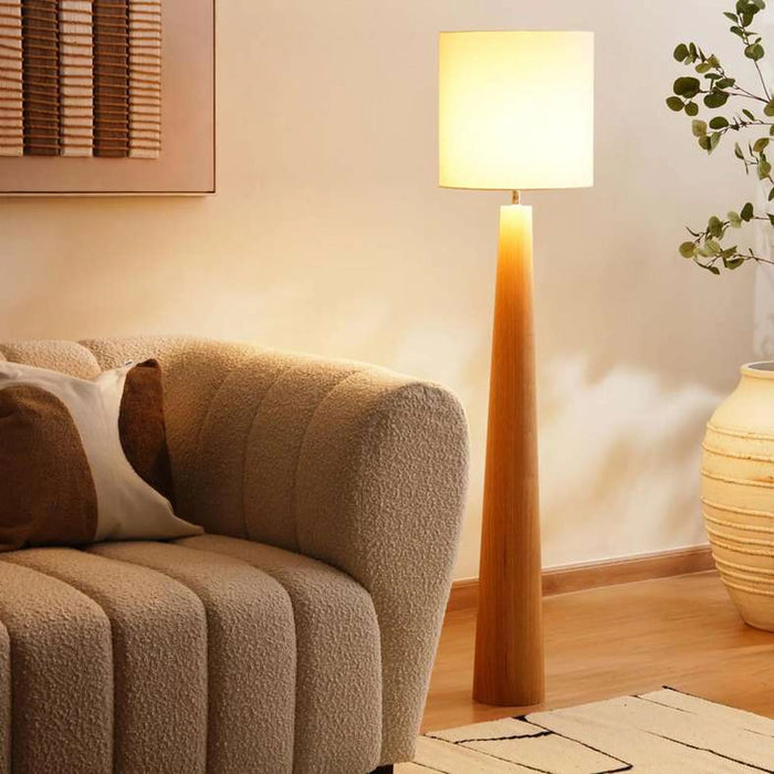 Paris E27 Wooden Floor Lamp Dia 35X154Cm - Natural