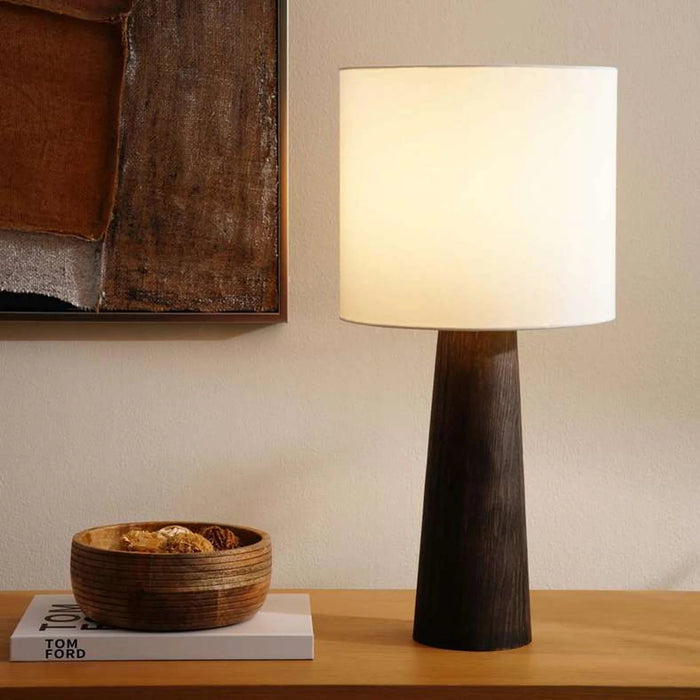 Paris E27 Wooden Table Lamp Dia 28X57Cm - Black Pan Home