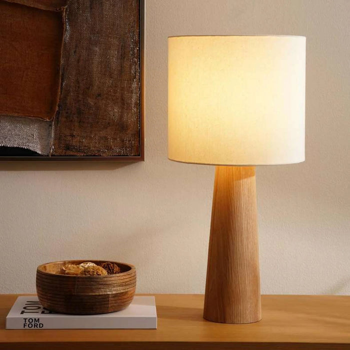Paris E27 Wooden Table Lamp Dia 28X57Cm - Natural