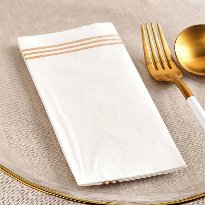 Park Lane Border S/30 Paper Napkin - Gold