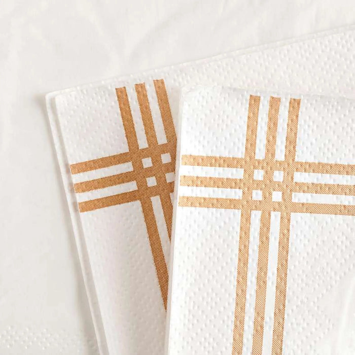 Park Lane Border S/30 Paper Napkin - Gold
