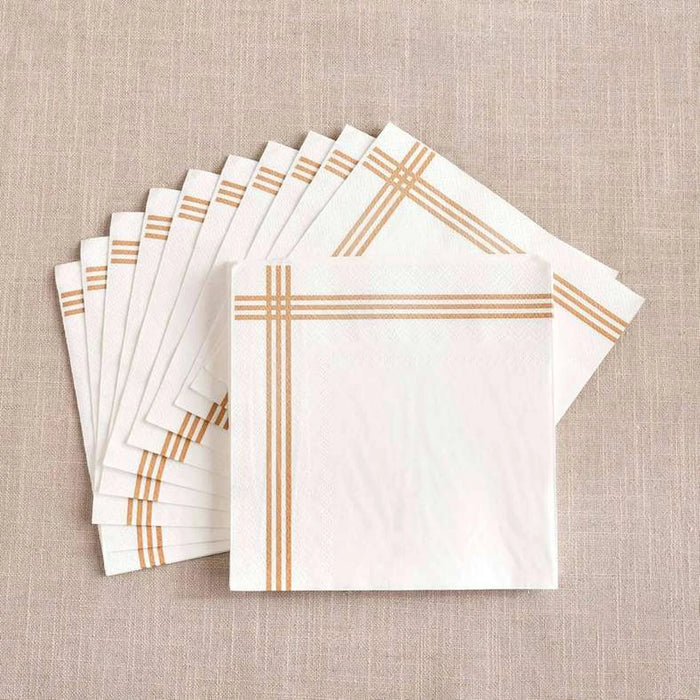 Park Lane Border S/30 Paper Napkin - Gold