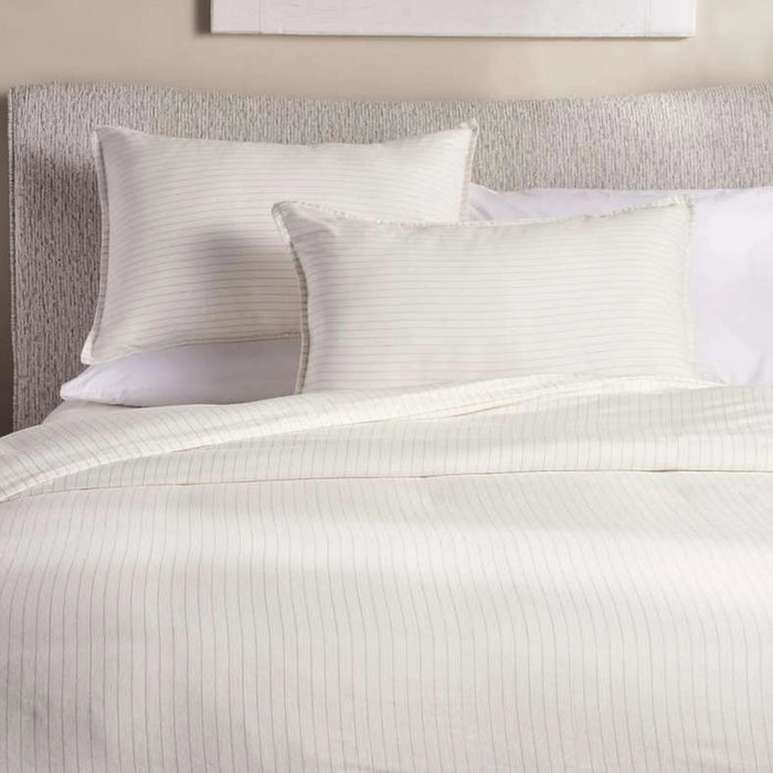 Park Lane Woven Stripe 3-Piece Super King Duvet Cover Set 260X220Cm - Off White