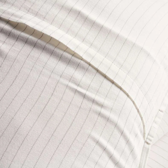 Park Lane Woven Stripe 3-Piece Super King Duvet Cover Set 260X220Cm - Off White