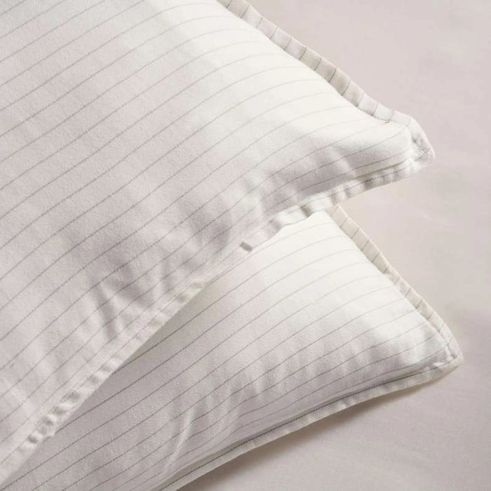 Park Lane Woven Stripe 3-Piece Super King Duvet Cover Set 260X220Cm - Off White