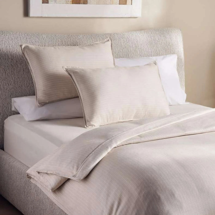 Park Lane Woven Stripe 3-Piece Super King Duvet Cover Set 260X220Cm - Stone