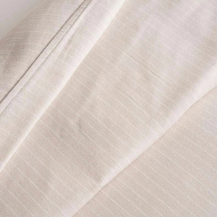 Park Lane Woven Stripe 3-Piece Super King Duvet Cover Set 260X220Cm - Stone