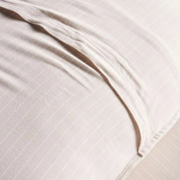 Park Lane Woven Stripe 3-Piece Super King Duvet Cover Set 260X220Cm - Stone