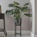 Parsley Metal Textured  Planter With Stand 23X23X56Cm - Black Pan Home