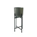 Parsley Metal Textured  Planter With Stand 23X23X56Cm - Black Pan Home