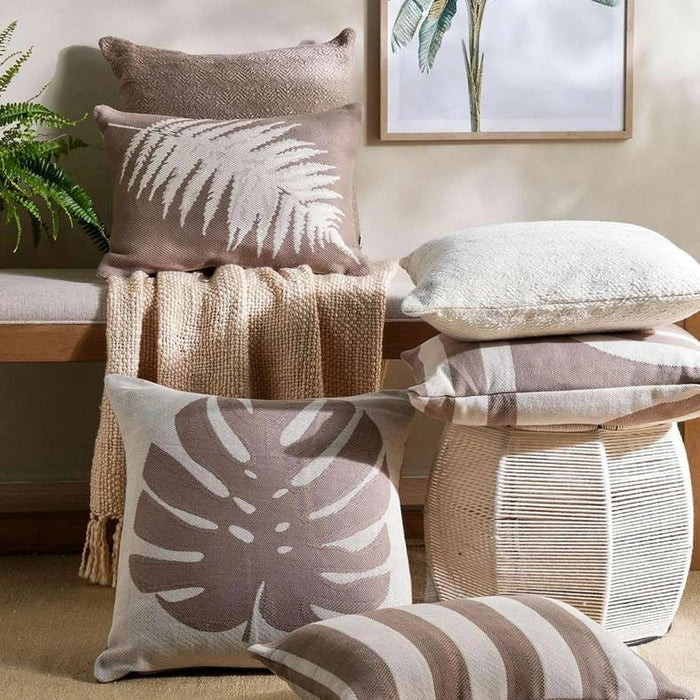 Patio Fern  Indoor / Outdoor Filled Cushion 35X50Cm- Beige Pan Home
