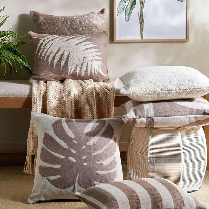 Patio Monstera  Indoor / Outdoor Filled Cushion 50X50Cm- Beige Pan Home