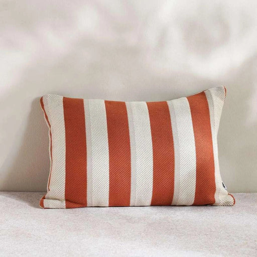 Patio Stripe  Indoor / Outdoor Filled Cushion 35X50Cm- Rust Pan Home