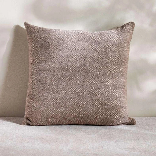 Patio Structured Jacquard  Indoor / Outdoor Filled Cushion 50X50Cm- Beige Pan Home