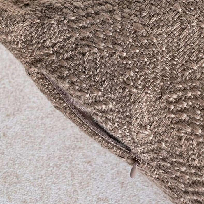 Patio Structured Jacquard  Indoor / Outdoor Filled Cushion 50X50Cm- Beige Pan Home