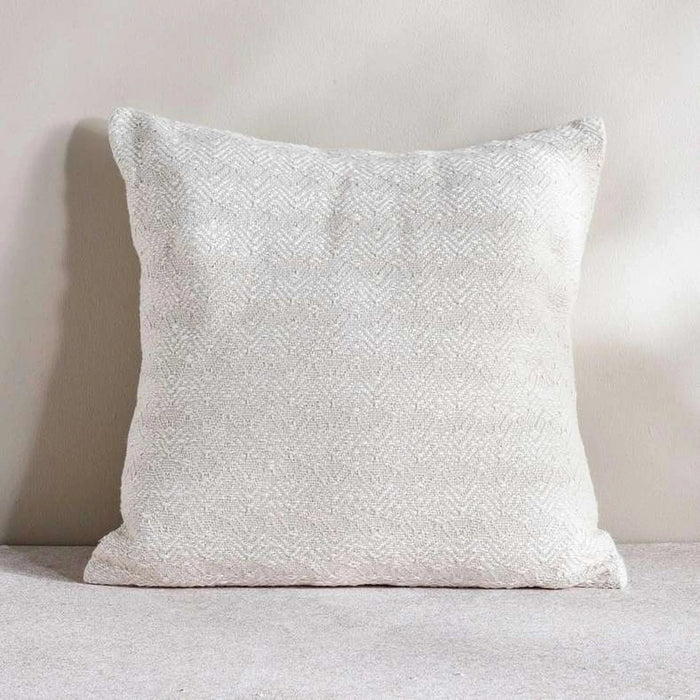 Patio Structured Jacquard  Indoor / Outdoor Filled Cushion 50X50Cm- Ivory Pan Home