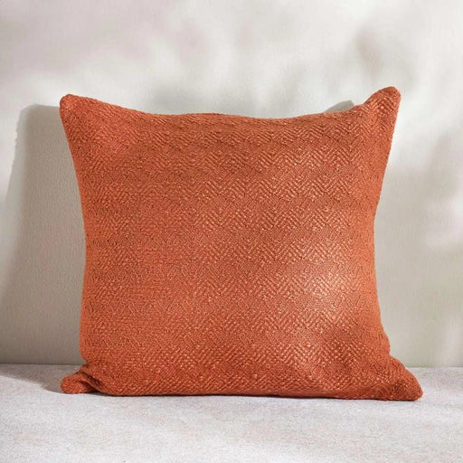 Patio Structured Jacquard  Indoor / Outdoor Filled Cushion 50X50Cm- Rust Pan Home