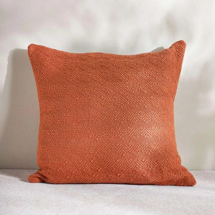 Patio Structured Jacquard  Indoor / Outdoor Filled Cushion 50X50Cm- Rust Pan Home