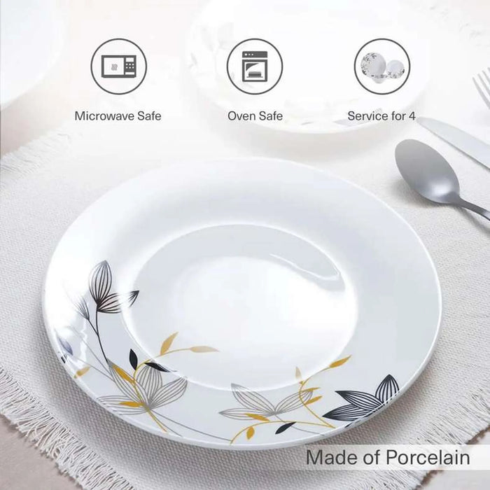 Patrin 12-Piece Porcelain Dinner Set - White