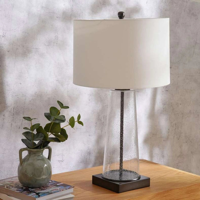 Paulo E-27 Hand Blown Glass Table Lamp - 38X38X62Cm - Black