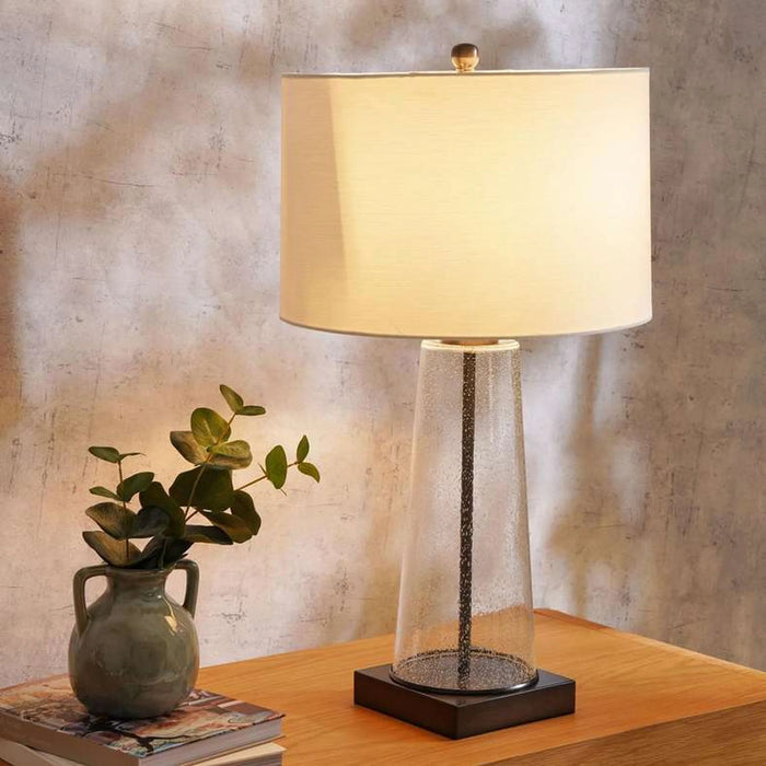 Paulo E-27 Hand Blown Glass Table Lamp - 38X38X62Cm - Black