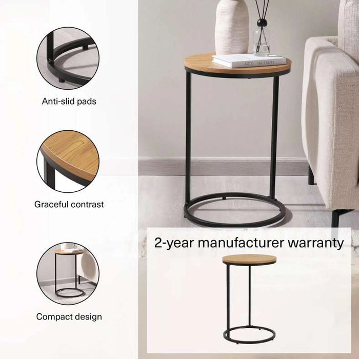 Pavia Accent Table Melamine - Natural Black