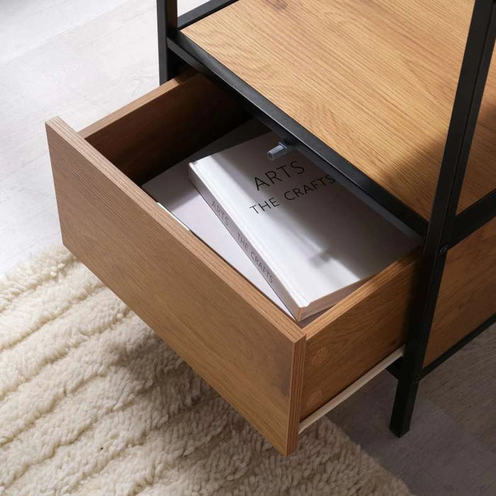 Pavia End Table With Shelf - Natural Black