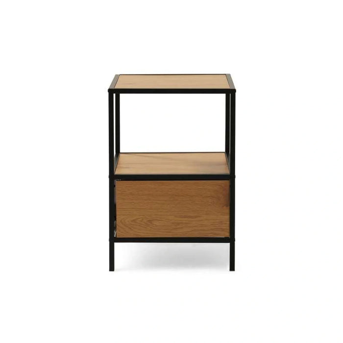 Pavia End Table With Shelf - Natural Black
