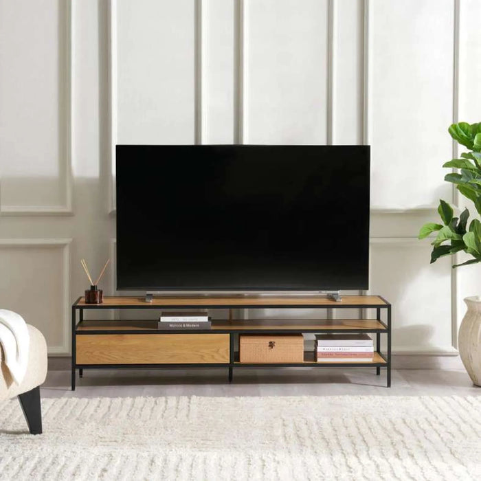 Pavia Tv Unit Upto 60 Inches Melamine - Natural Black