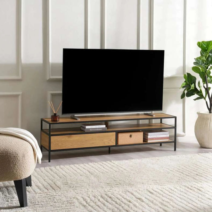 Pavia Tv Unit Upto 60 Inches Melamine - Natural Black