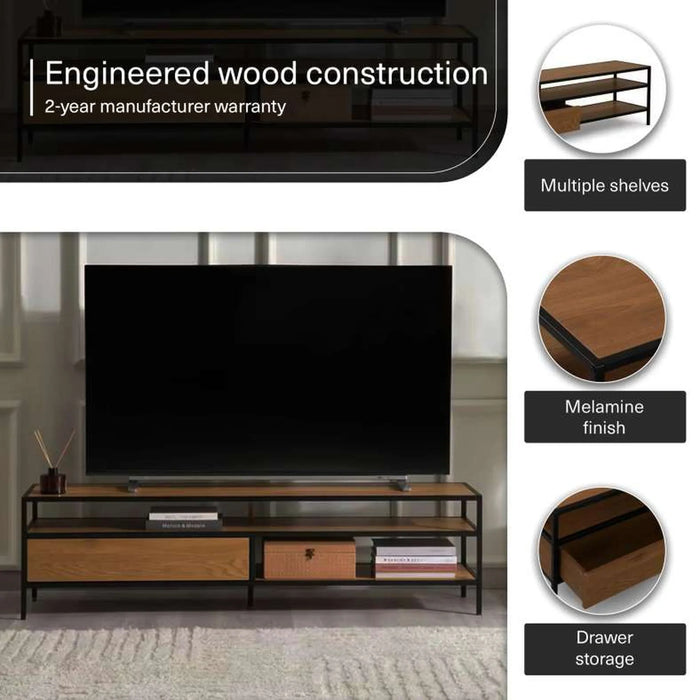 Pavia Tv Unit Upto 60 Inches Melamine - Natural Black