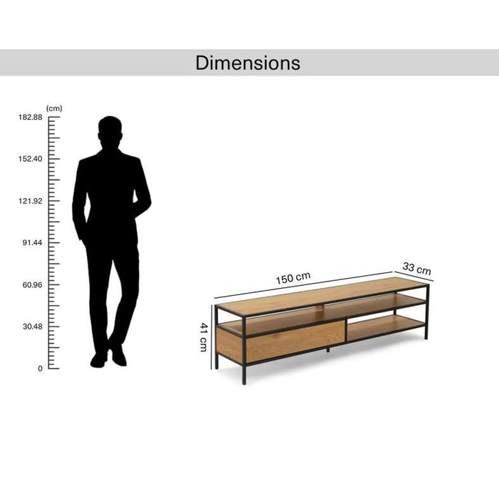 Pavia Tv Unit Upto 60 Inches Melamine - Natural Black