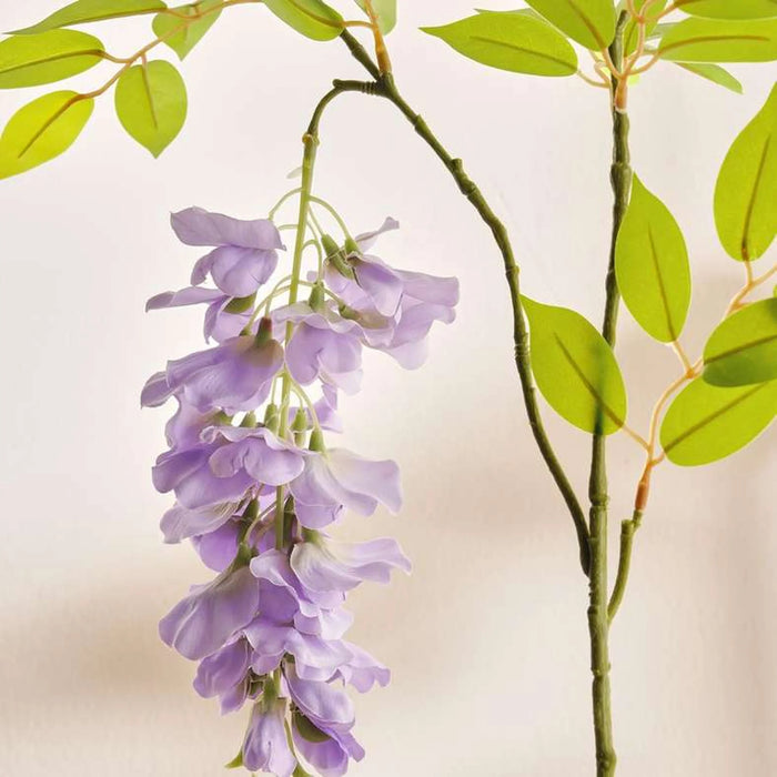 Pea Blossom Artificial Two Stem Spray H85 - Purple