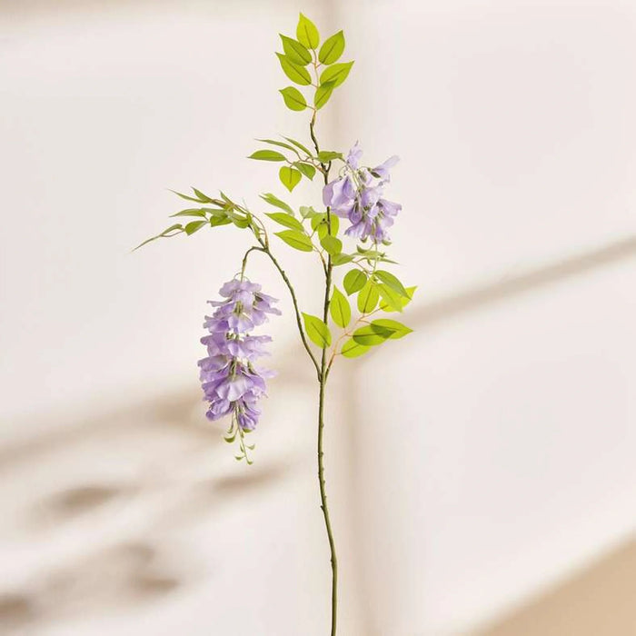 Pea Blossom Artificial Two Stem Spray H85 - Purple