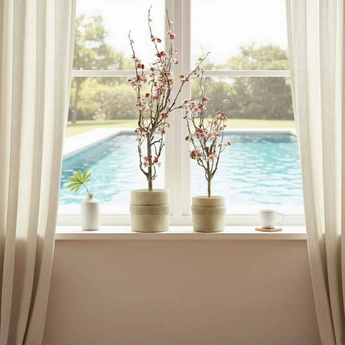 Peach  Blossom Artificial Plant In Pot H60Cm - Pink Pan Home