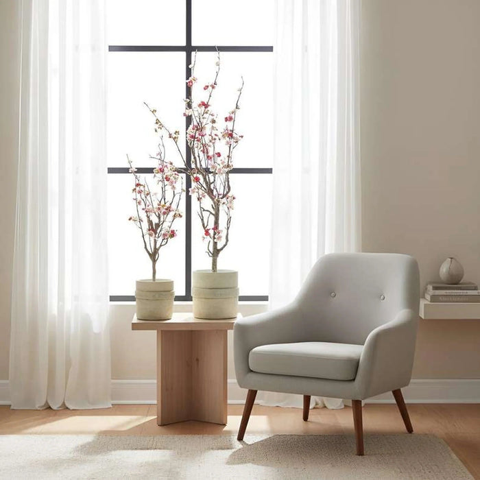 Peach  Blossom Artificial Plant In Pot H60Cm - Pink Pan Home