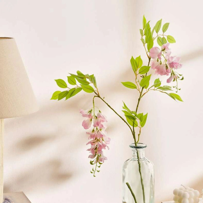 Peach Blossom Artificial Two Stem Spray H85Cm - Pink