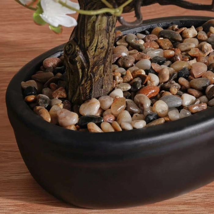 Peach Blossom With Ceramic Pot H34Cm - White Pan Home