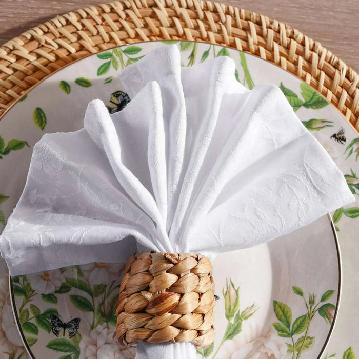 Pearl Jacquard 4 Piece Napkin Set 42X42Cm - White