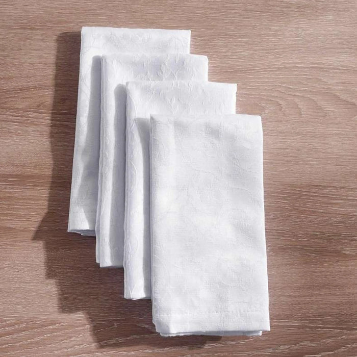 Pearl Jacquard 4 Piece Napkin Set 42X42Cm - White