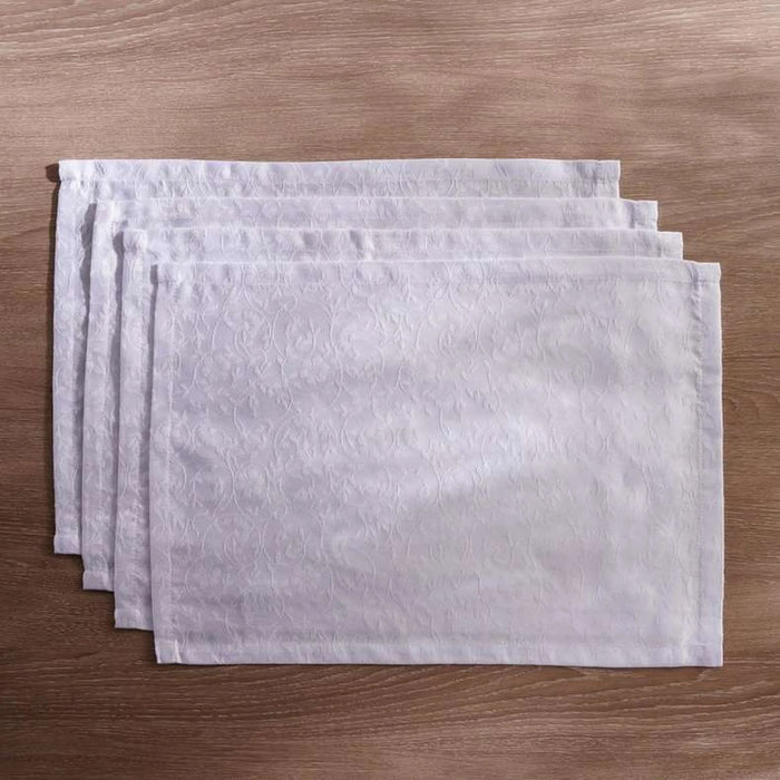 Pearl Jacquard 4 Piece Placemat Set 33X48Cm - White