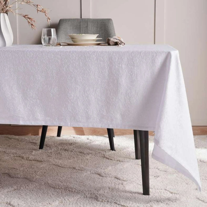 Pearl Jacquard Table Cover 150X250Cm - White