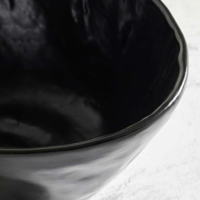 Pebbly Stoneware Cereal Bow - Black